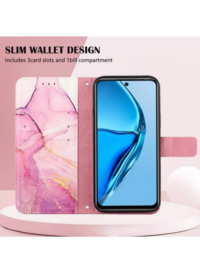 S-TOP Case For Infinix Hot 20 4G X6826 PT003 Marble Pattern Flip Leather Phone Case - Image 4