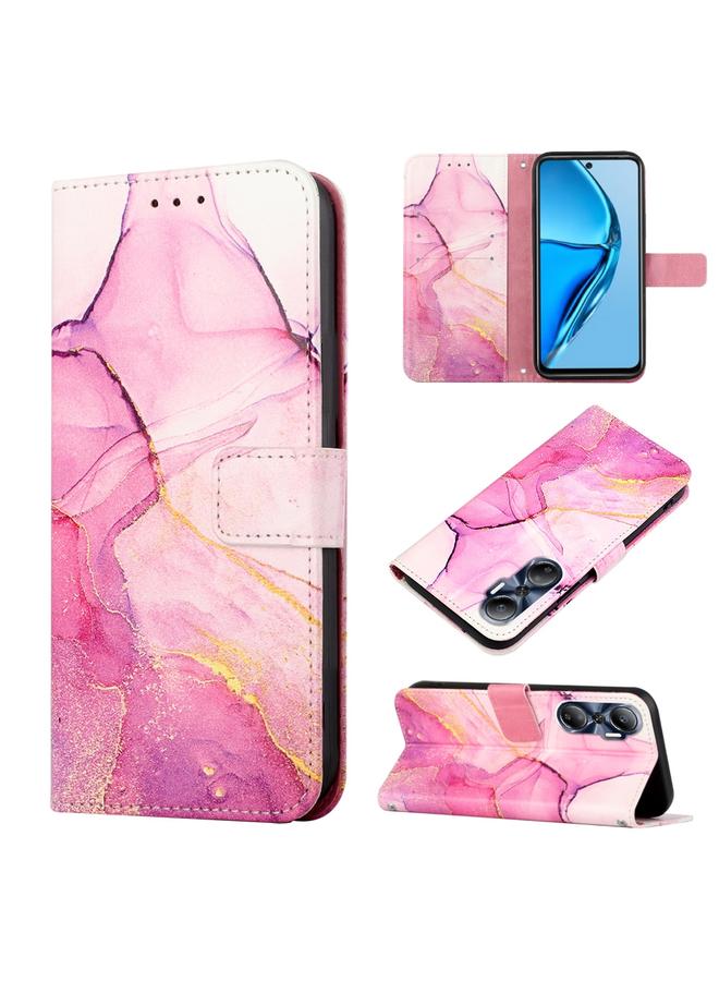 S-TOP Case For Infinix Hot 20 4G X6826 PT003 Marble Pattern Flip Leather Phone Case - Image 1