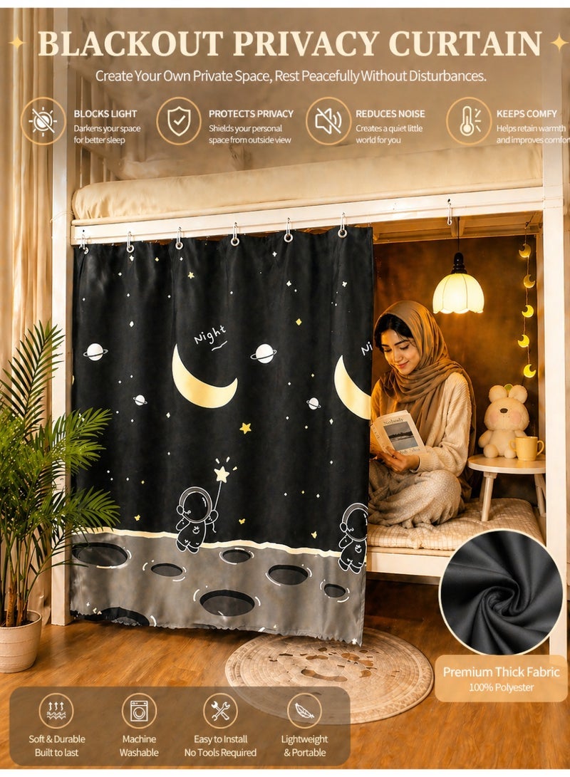 OHTEX HOME 1 PIECE Single Bed Curtain 100% Blackout | Dorm Bunk Bed Canopy for Students | Breathable Dustproof Shading Net - Image 1