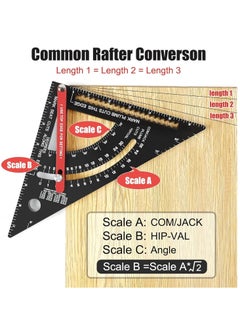 Generic 7 Inch Carpenter Square Set - Adjustable Aluminium Combination Square, Woodworking Framing Tool - Metal Carpentry Triangle Ruler for Accurate Layout  - Image 2