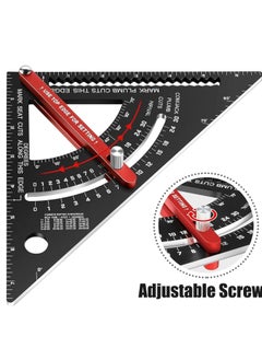 Generic 7 Inch Carpenter Square Set - Adjustable Aluminium Combination Square, Woodworking Framing Tool - Metal Carpentry Triangle Ruler for Accurate Layout  - Image 5