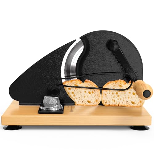 vanerepok Upgrade Manual Bread Slicer for Homemade Sourdough Bread, Classic Hand Crank Home Bread Slicer With Scale Line and Steel Fence, Sharp Blade, Adjustable Width for Homemade & Commercial Use - Image 1