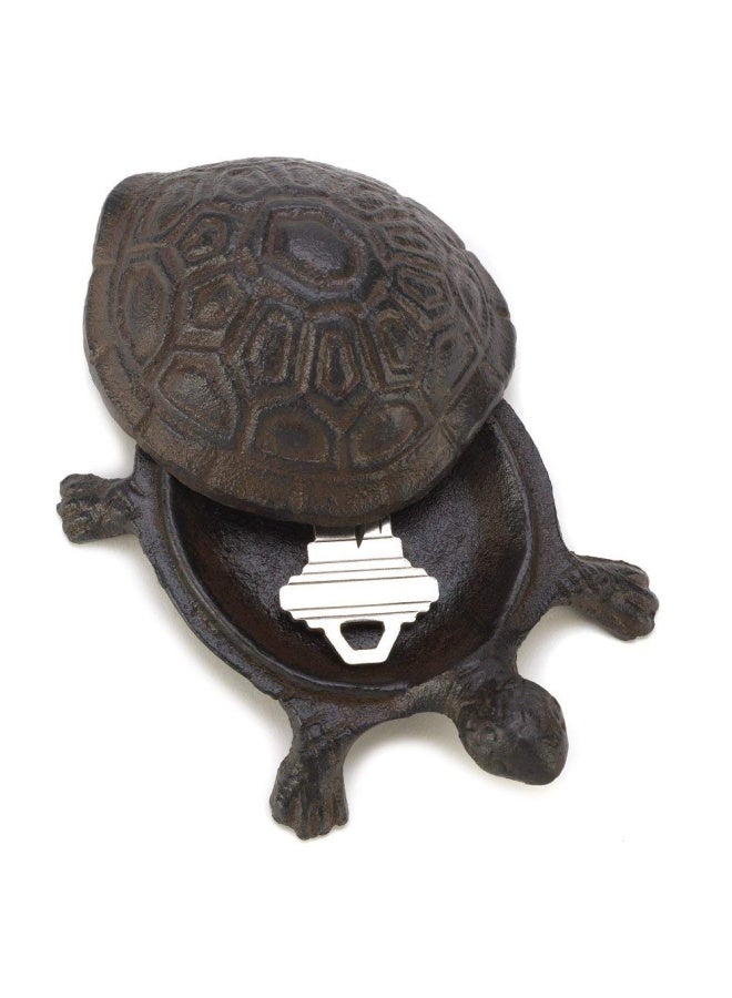 Accent Plus Gifts & Decor Garden Decoration Turtle Cast Iron Key Hider Stone - Image 1