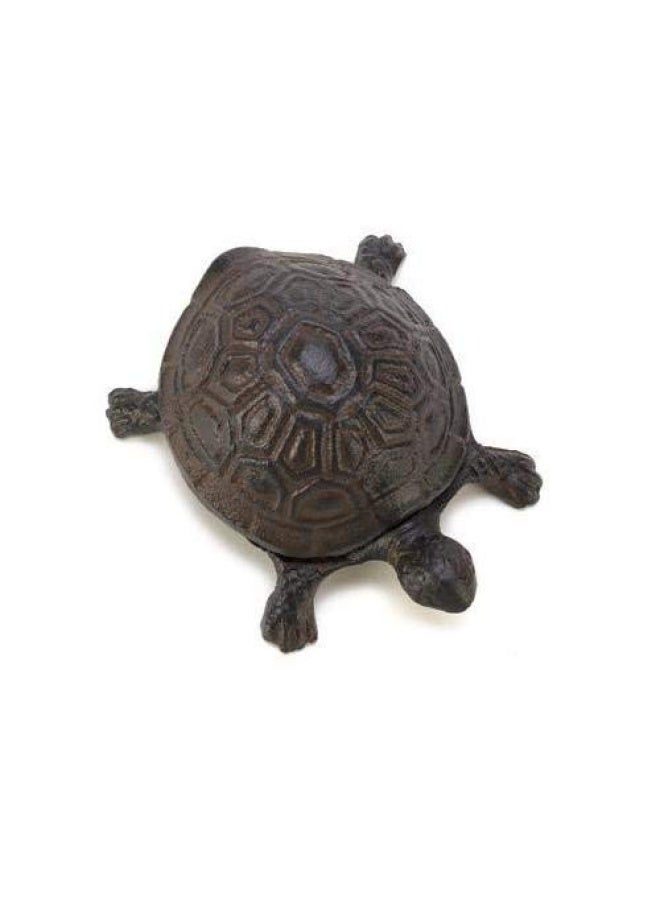 Accent Plus Gifts & Decor Garden Decoration Turtle Cast Iron Key Hider Stone - Image 3