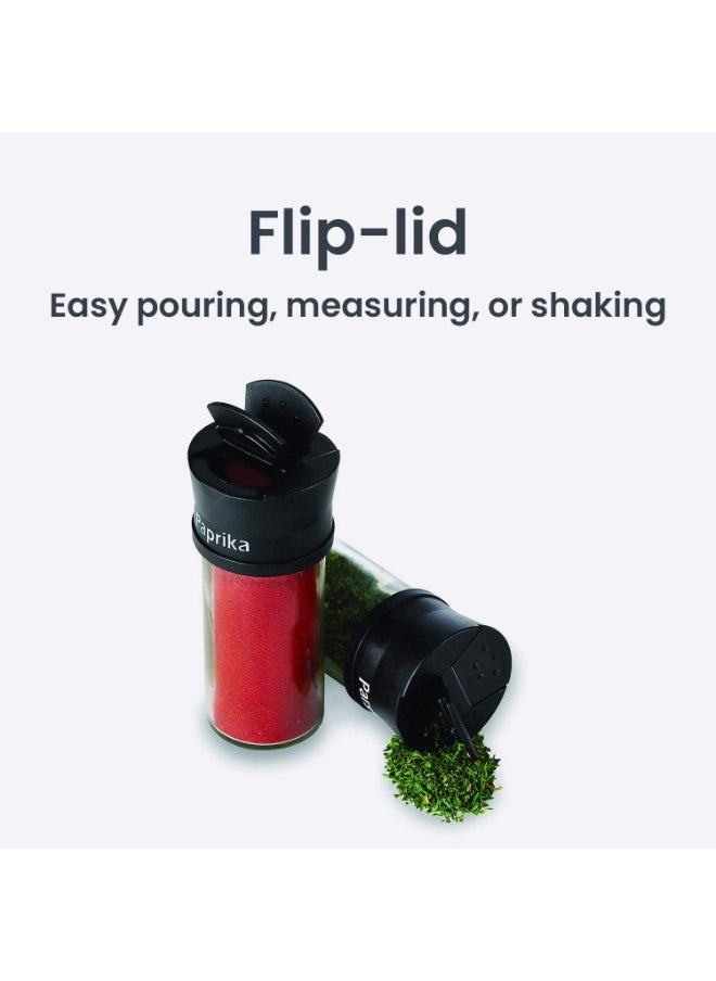 Olde Thompson Olde Thompson Chrome- Plated Rotating Spice Rack, 16 Refillable Spice Jars With Shaker Tops And Labeled Lids For Frequently Used Spices  - Image 4