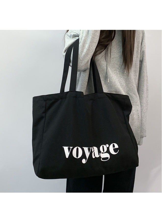 Women's Shoulder Tote Bag Canvas Handbag For Women Large Capacity Bucket Bag Fashionable Travel Messenger Shoulder Bag for Ladies Girls College Students - Image 3