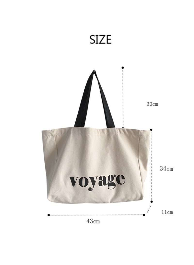 Women's Shoulder Tote Bag Canvas Handbag For Women Large Capacity Bucket Bag Fashionable Travel Messenger Shoulder Bag for Ladies Girls College Students - Image 5