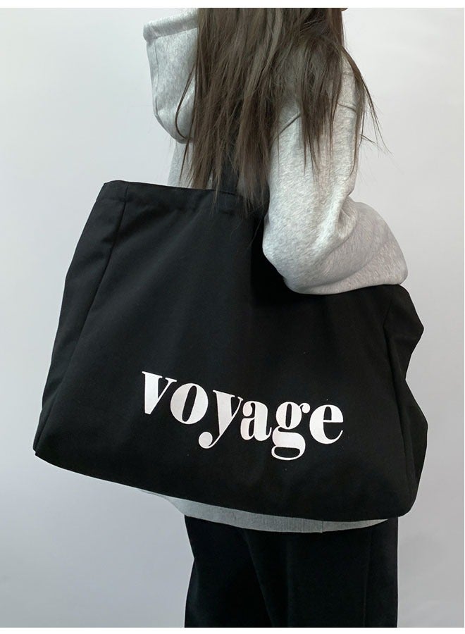 Women's Shoulder Tote Bag Canvas Handbag For Women Large Capacity Bucket Bag Fashionable Travel Messenger Shoulder Bag for Ladies Girls College Students - Image 1