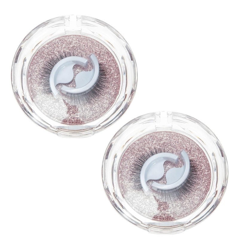 2 Pairs Self-adhesive False Eyelashes Natural Style Dense Gel Strip Fake Lashes Reusable Extension for Women Daily Makeup and Party Use - Image 1