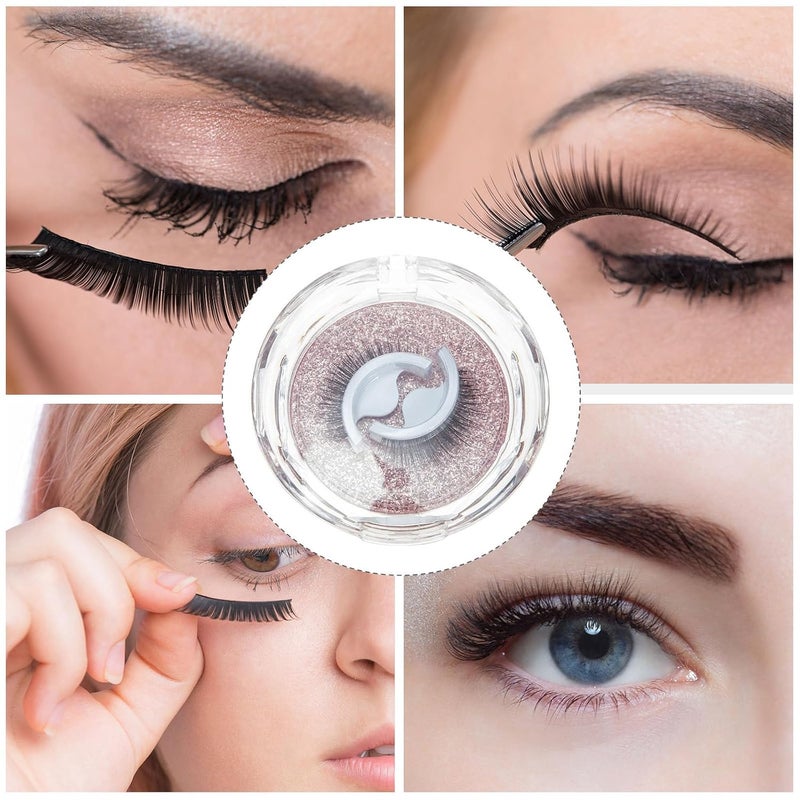 2 Pairs Self-adhesive False Eyelashes Natural Style Dense Gel Strip Fake Lashes Reusable Extension for Women Daily Makeup and Party Use - Image 5