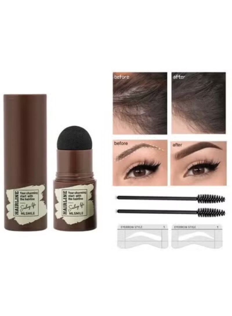 بودرة تحديد خط الشعر، ختم الحواجب، مجموعة إخفاء العيوب، مقاومة للماء، لون طبيعي، بودرة الحواجب، عبوة بودرة خط الشعر، بني غامق، 1 جرام لكل عصا. - Image 4