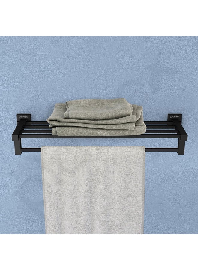 Plantex Stainless Steel 24 Inch Towel Rack for Bathroom/Towel Stand/Towel Holder/Towel Bar/Bathroom Accessories - Pack of 1, Aqua (Black) - Image 5
