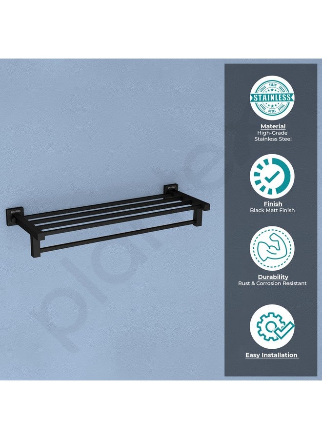 Plantex Stainless Steel 24 Inch Towel Rack for Bathroom/Towel Stand/Towel Holder/Towel Bar/Bathroom Accessories - Pack of 1, Aqua (Black) - Image 4