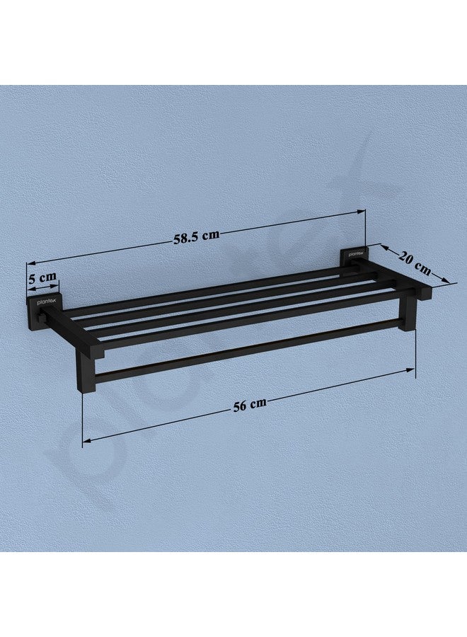 Plantex Stainless Steel 24 Inch Towel Rack for Bathroom/Towel Stand/Towel Holder/Towel Bar/Bathroom Accessories - Pack of 1, Aqua (Black) - Image 3