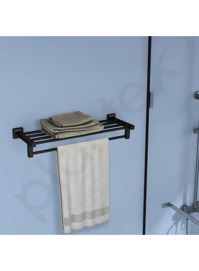 Plantex Stainless Steel 24 Inch Towel Rack for Bathroom/Towel Stand/Towel Holder/Towel Bar/Bathroom Accessories - Pack of 1, Aqua (Black) - Image 2