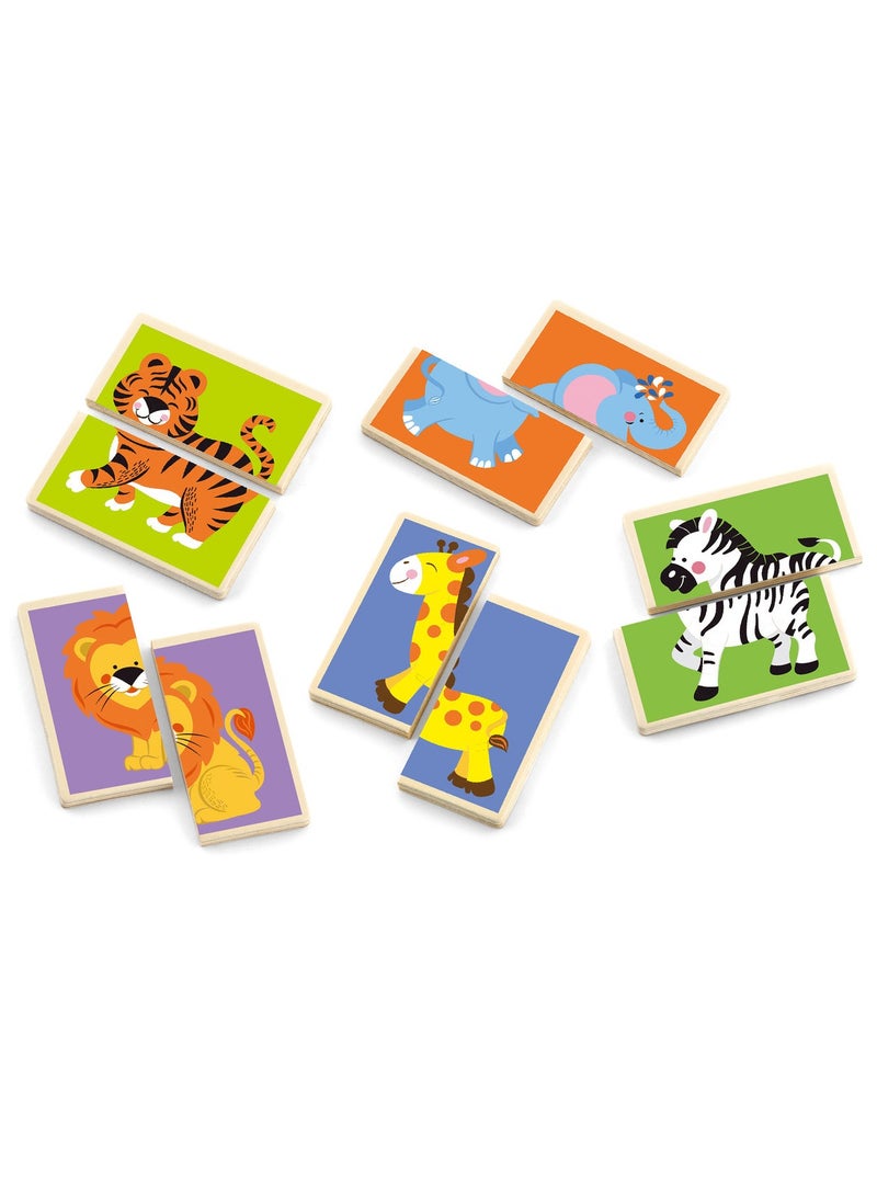 VIGA Wooden Matching Puzzle - Wild Animals  - Image 2