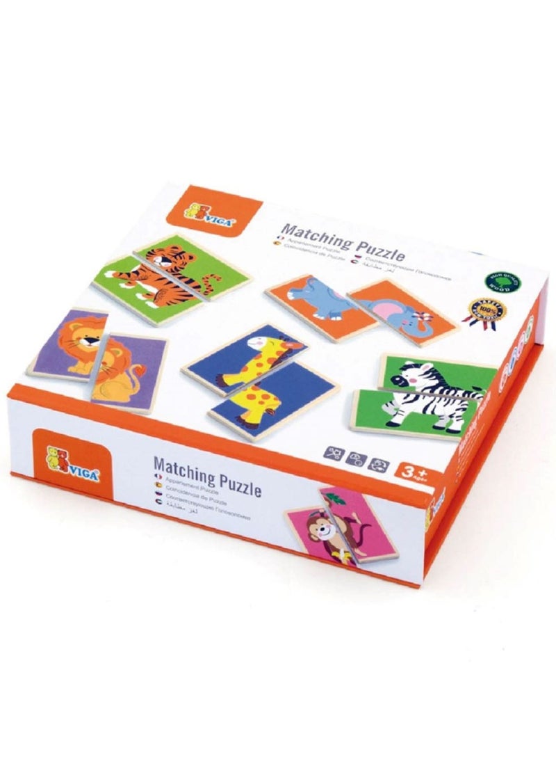 VIGA Wooden Matching Puzzle - Wild Animals  - Image 3