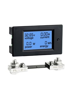Generic Digital Ammeter Voltmeter, DC 6.5-100V 0-100A LCD Display Digital Power Monitoring Meter, Voltage Current Power Energy Meter, Ammeter Voltmeter Multimeter with 100A Current Shunt  - Image 1