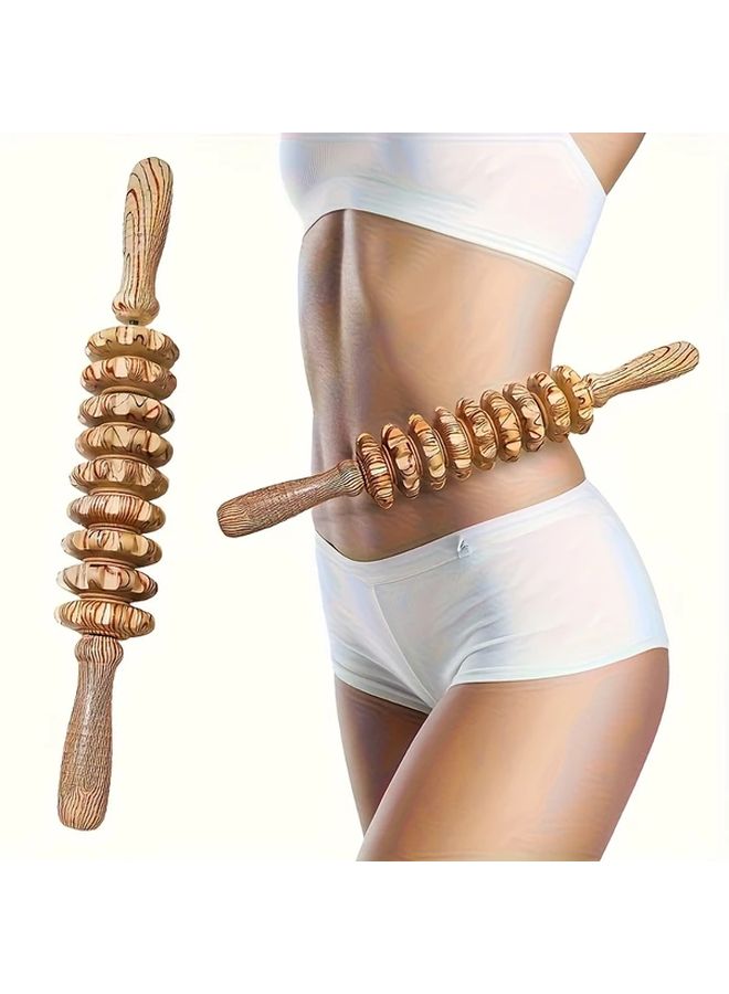 1 قطعة 9 بكرات عصا تدليك يدوية بدن معدني نحت الجسم استرخاء العضلات تصحيح الوضع - Image 2