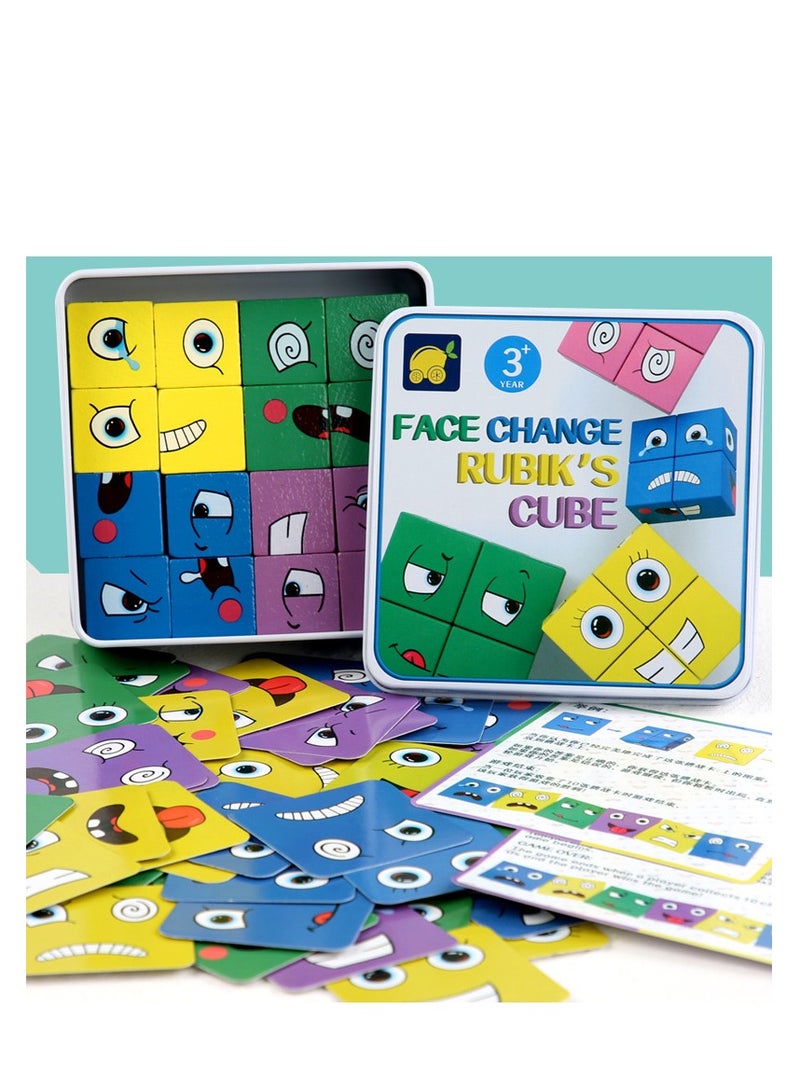 Iron Box Face-Changing Cube Blocks - Wooden Puzzle Toy for Kids  Parents, Challenge Game - Image 4