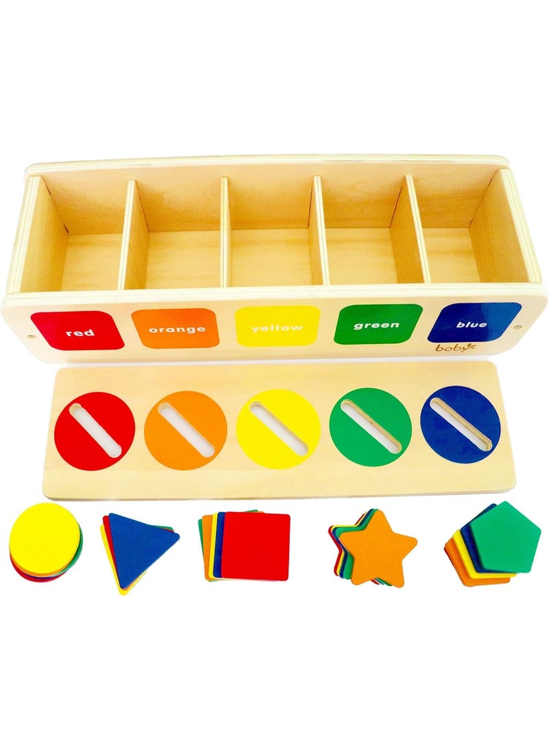 DURKU Classic Montessori Toys | Wooden Color & Shape Sorting Matching Toys | Learning Educational Toys for 1-3 Year Old Kids | One 1st 2st Birthday Gift for Boy Girl - Image 3