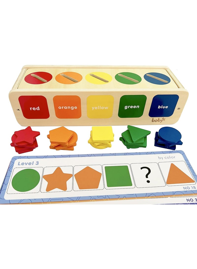 DURKU Classic Montessori Toys | Wooden Color & Shape Sorting Matching Toys | Learning Educational Toys for 1-3 Year Old Kids | One 1st 2st Birthday Gift for Boy Girl - Image 2