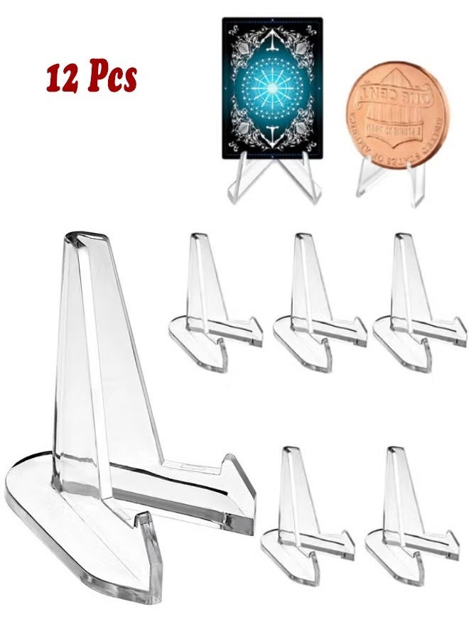 Acrylic Easel Stands 12 Pack Display Clear Mini Holder for Pictures, Photo and Artworks  - Image 1