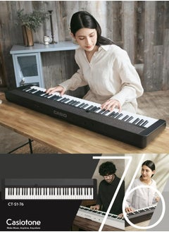 CASIO Casiotone CT-S1-76BK Piano Keyboard 76 Keys, With Power Adaptor  - Image 1