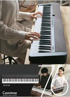 CASIO Casiotone CT-S1-76BK Piano Keyboard 76 Keys, With Power Adaptor  - Image 5