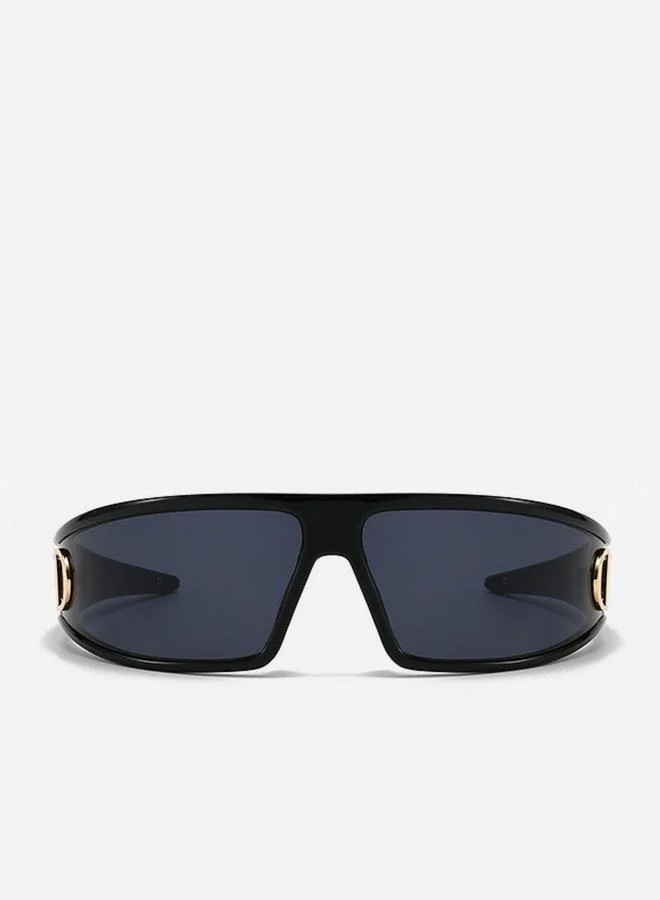 ستايلي Styli Metal Trim Saddle Nose Wrap Sunglasses