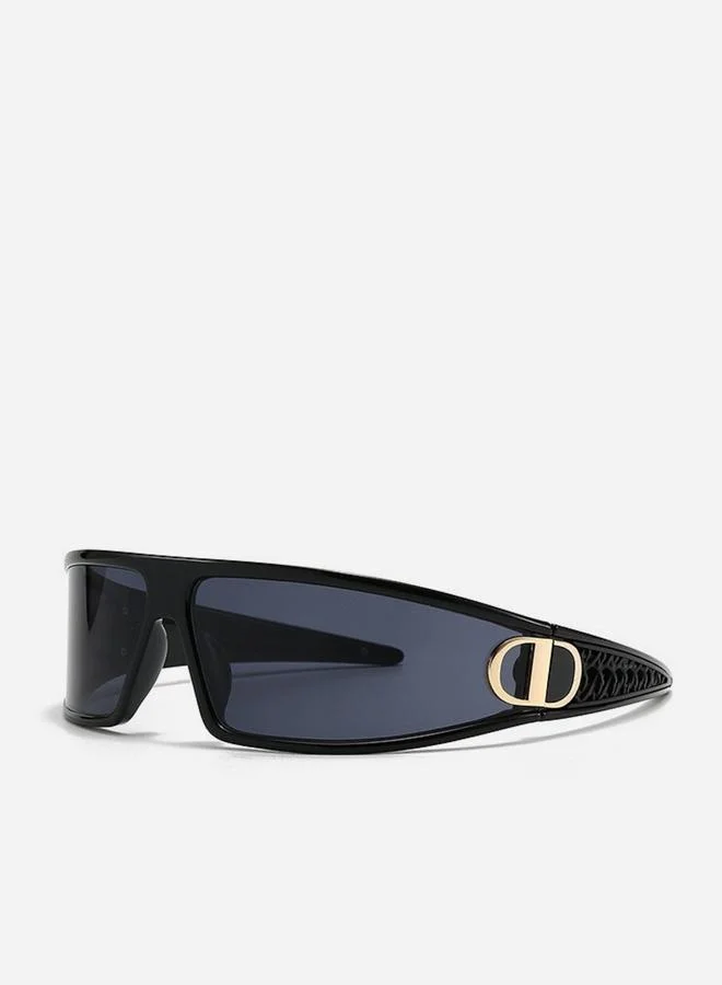 ستايلي Styli Metal Trim Saddle Nose Wrap Sunglasses