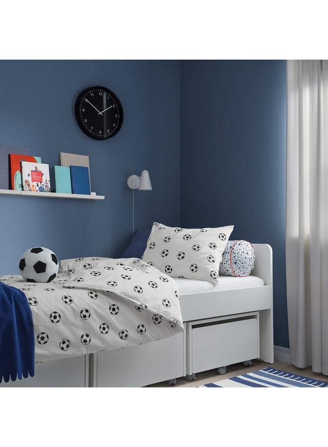 إيروريكس غطاء لحاف وغطاء وسادة، بنقشة كرة قدم، 150×200/50×80 سم - Image 3