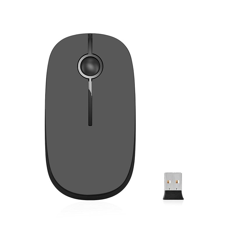VssoPlor Wireless Mouse, 2.4G Slim Portable Computer Mice with Nano Receiver Quiet Silent Optical Laptop Mouse for Notebook, PC, Laptop, Computer-Black and Gray - Image 3