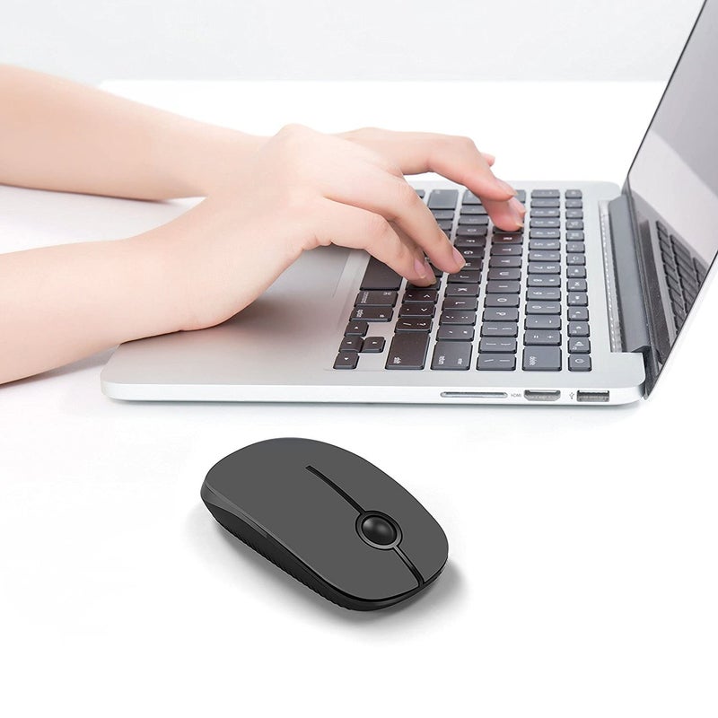 VssoPlor Wireless Mouse, 2.4G Slim Portable Computer Mice with Nano Receiver Quiet Silent Optical Laptop Mouse for Notebook, PC, Laptop, Computer-Black and Gray - Image 5