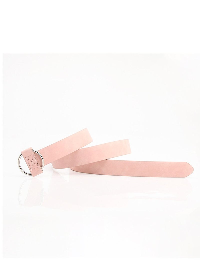 Loquat Ladies Retro Pu Sweater Coat Dress Decorative Belt 105cm Pink 