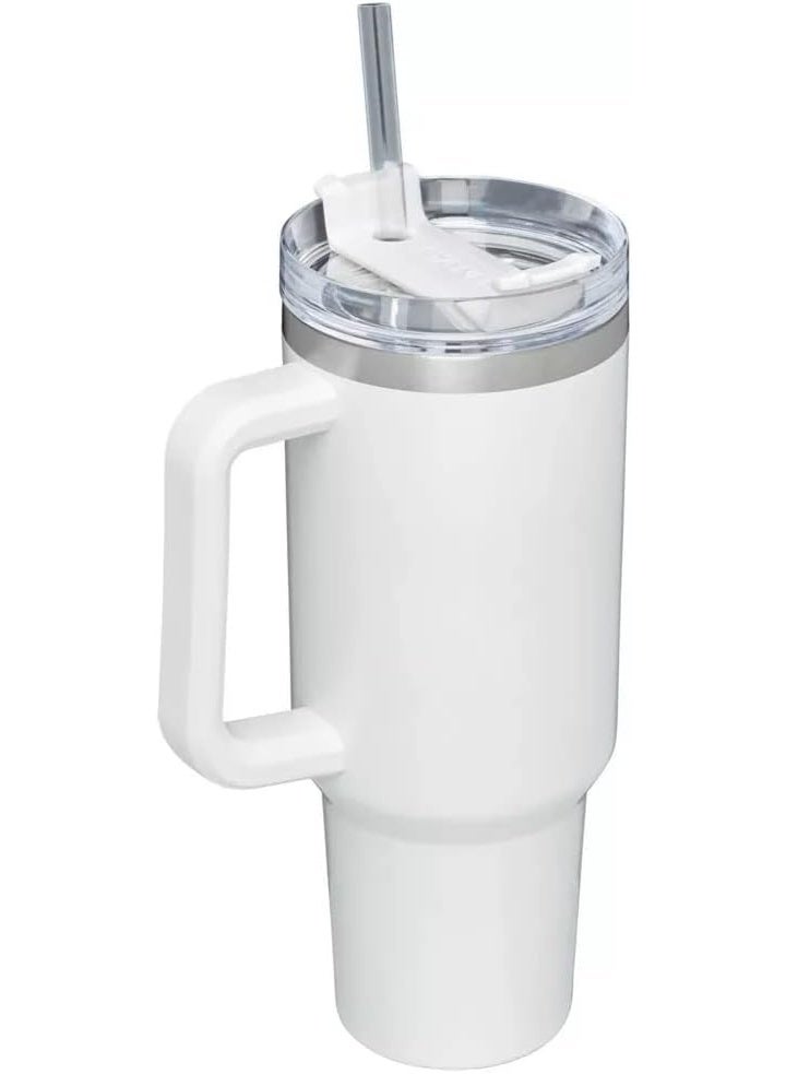 STANLEY Quencher H2.0 FlowState™ Tumbler 40oz – White – Stainless Steel Vacuum Insulated Cup with Handle, Lid & Straw – Keeps Drinks Hot or Cold for Hours - Image 3