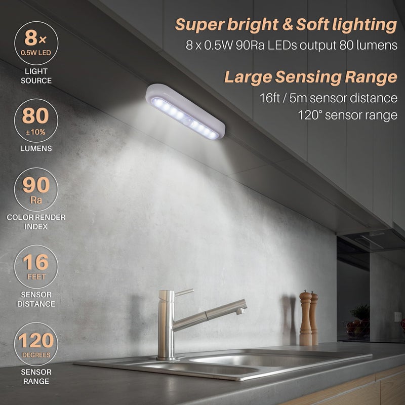 STAR-SPANGLED 3 Pack 7â€ Motion Sensor Lights Indoor Battery Operated, Stick on LED Light for Closet, Stairs, Under Cabinet, Cool White - Image 2