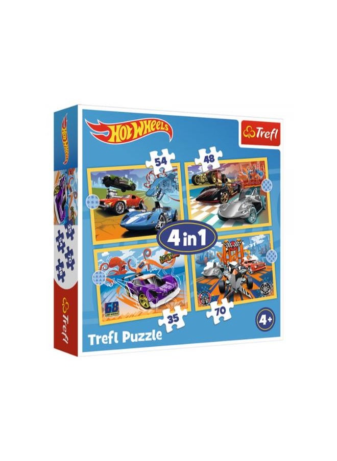 Trefl Trefl Puzzles - "4in1" - Hot Wheels vehicles / Mattel Hot Wheels 