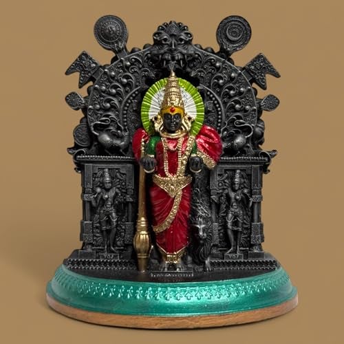 KariGhar, Kolhapur Mahalaxmi in Navari Saree Murti for Study Table Car Dashboard, Home, Puja Ghar, Gifting (Saree Colour May Vary) Inch Multi Color - Image 1