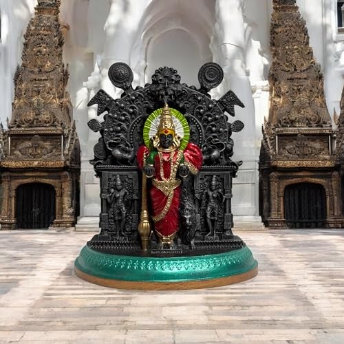 KariGhar, Kolhapur Mahalaxmi in Navari Saree Murti for Study Table Car Dashboard, Home, Puja Ghar, Gifting (Saree Colour May Vary) Inch Multi Color - Image 3