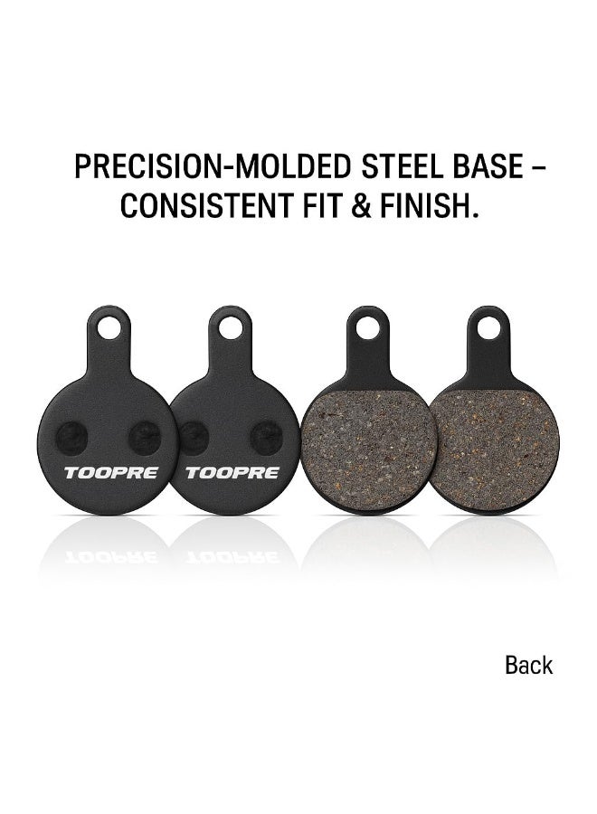 TOOPRE TP-07C Resin Disc Brake Pads for E-Bike Electric Scooter and Mountain Bike Quiet Low Noise Heat Resistant All Weather Replacement Set Black - Image 3