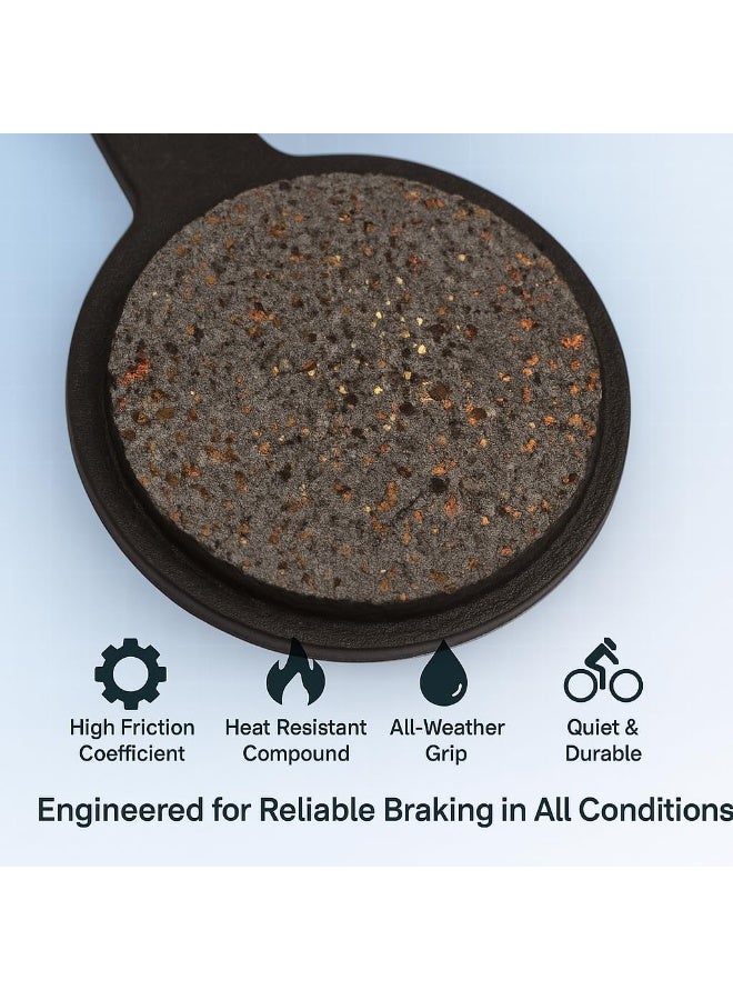 TOOPRE TP-07C Resin Disc Brake Pads for E-Bike Electric Scooter and Mountain Bike Quiet Low Noise Heat Resistant All Weather Replacement Set Black - Image 5