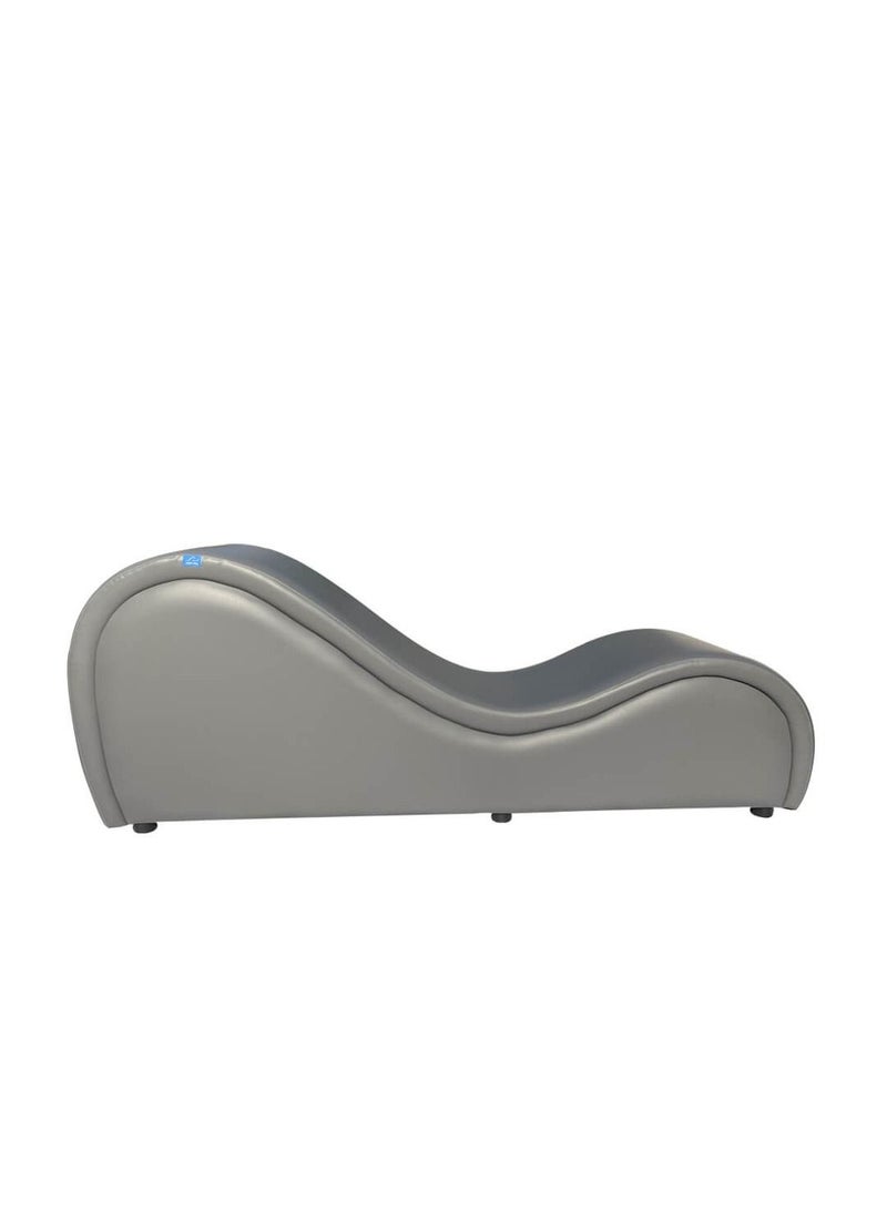 HORSE MATTRESS Leather Chaise Longue Very Comfortable 1-Seater Sofa With Modern Design For Living Room And Bedroom 70x180x50 cm- Grey - Image 1