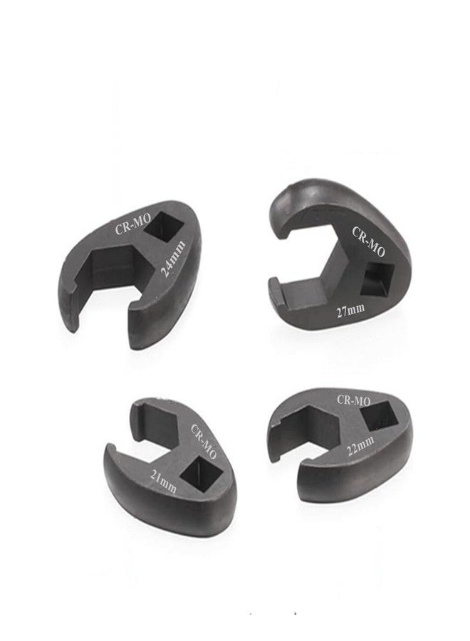 FLZOSPER 1/2” Drive Metric 27mm Fractional Crowfoot Flare Nut Wrench, Fully Polished Ratcheting Crowfoot Wrench，Open End Crows Foot Wrench，Black - Image 3