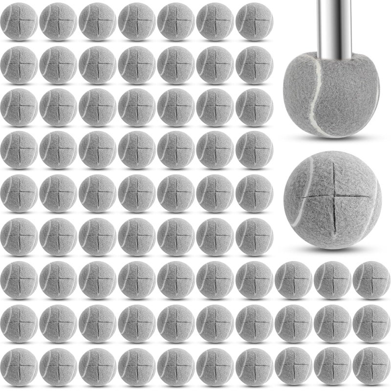 Queekay 150 Pieces Precut Tennis Balls Bulk for Chairs Classroom Tennis Walk Ball Legs Floor Protector Chairs Foot Covers for Non Slip Rubber Glide CoveringsGray