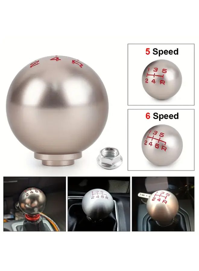 Heavy Duty Aluminum Matte Ball Shift Knob Red Gear Indicator M10x1 5 Speed Manual - Image 5
