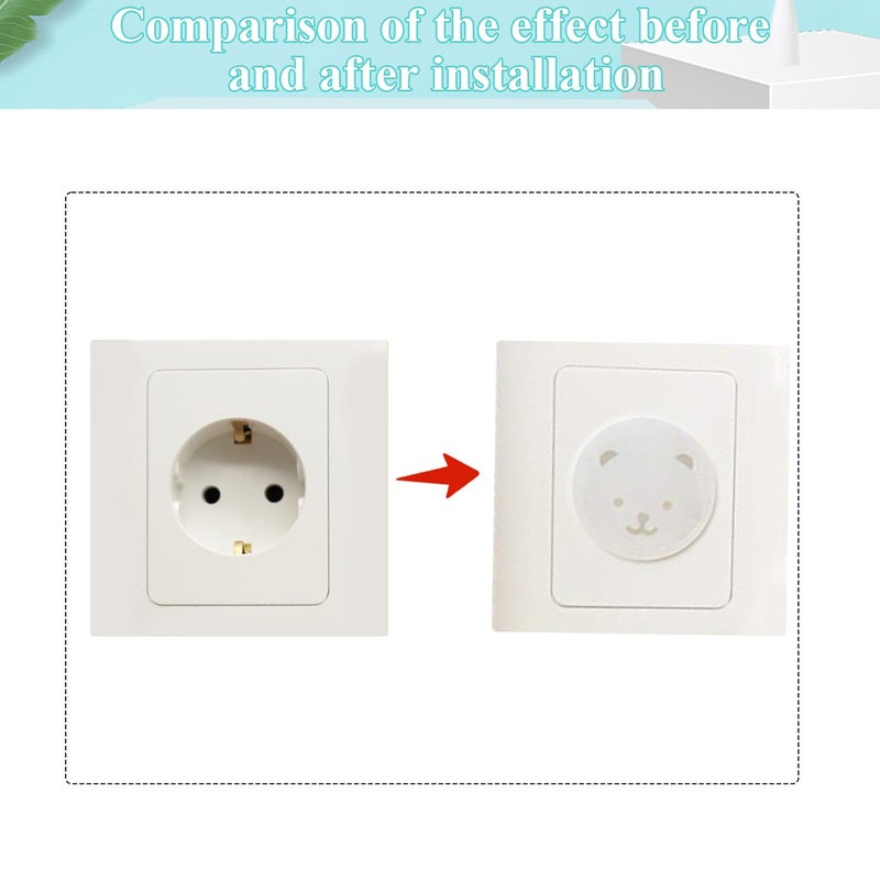 Fielect أغطية مقابس فيليكت 30 قطعة لحماية الأطفال من المخارج الكهربائية غطاء مقبس كهربائي 2-دبوس شفاف - Image 5