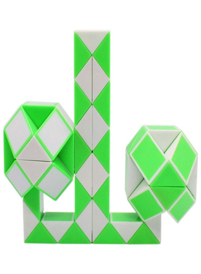 Mipartebo Magic Snake Cube Twist Puzzle 72 Wedges Large Size Twist Fidget Snake Toys Gift Party Favors for Kids Adults Teens Green - Image 3