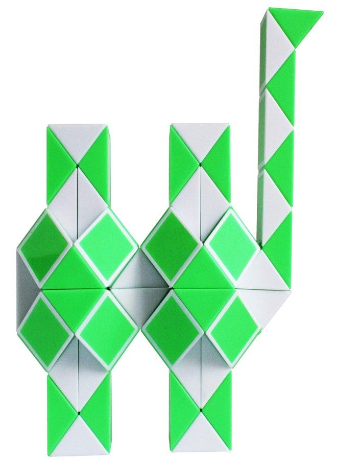 Mipartebo Magic Snake Cube Twist Puzzle 72 Wedges Large Size Twist Fidget Snake Toys Gift Party Favors for Kids Adults Teens Green - Image 1