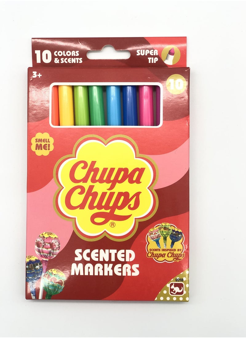 Chupa Chups 10 Ct Scented Supertip Markers  - Image 1
